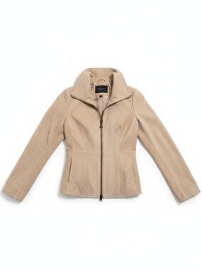 Andrew Marc Genuine Lambskin Suede Funnel Neck Jacket small